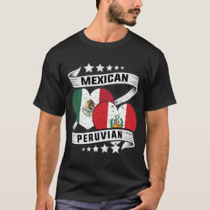 T-shirt Drapeau Mexicain Et Péruvien