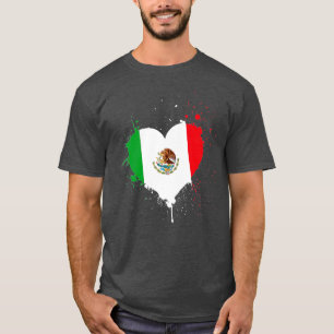 T-shirt Drapeau mexicain Heart Viva Mexique