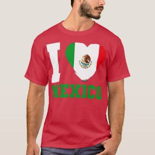 T-shirt Drapeau mexicain I Love Mexique