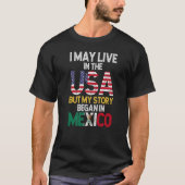T-shirt Drapeau Mexicain Je Vis Aux Etats-Unis Mais Mon Hi (Devant)