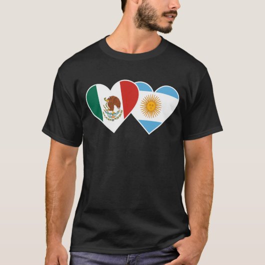T-shirt Drapeau mexicain moitié argentin Mexique Argentine (Devant)