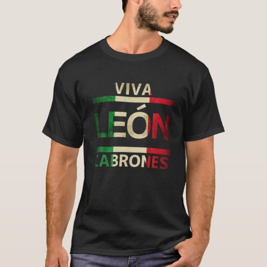 T-shirt Drapeau mexicain Viva Leon Cabrones Guanajuato (Devant)