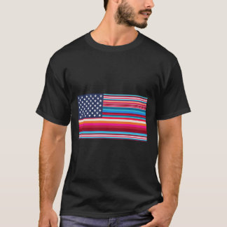 T-shirt Drapeau Mexique-Américain Pride Serape USA