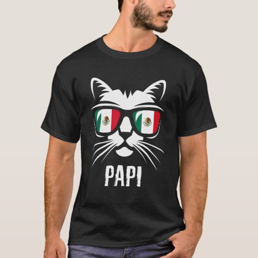 T-shirt Drapeau Mexique Daddy Chat Mexicain Dire (Devant)