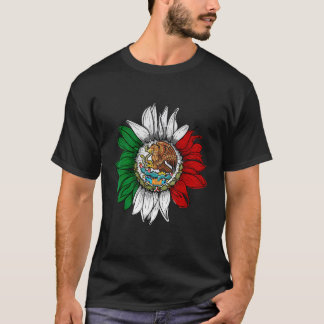 T-shirt Drapeau Mexique Drapeau Tournesol Mexicain Jour de