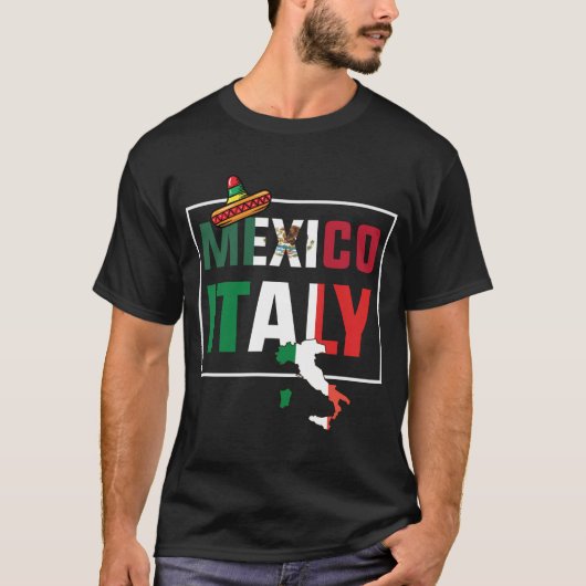 T-shirt Drapeau Mexique-Italie (Devant)