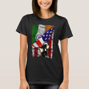 T-shirt Drapeau mi-américain Drapeau indien RACINES USA Dr