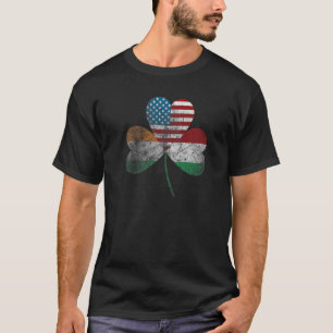 T-shirt Drapeau mi-irlandais mi-italien Américain shamrock