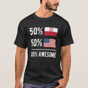 T-shirt Drapeau mi-polonais mi-américain Pologne USA