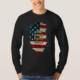 T-shirt Drapeau Michigan Mi Us