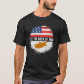T-shirt Drapeau moitié-américain moitié Chypre États-Unis  (Devant)