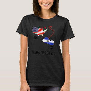 T-shirt Drapeau moitié américain moitié El Salvador Combin