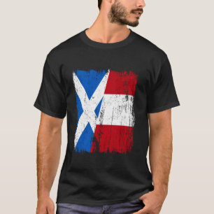 T-shirt Drapeau moitié Écosse Pérou Patrimoine écossais pé