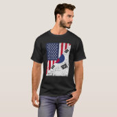 T-shirt Drapeau moitié États-Unis Drapeau moitié Corée du  (Devant entier)