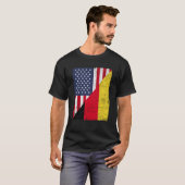 T-shirt Drapeau moitié États-Unis moitié Allemagne Drapeau (Devant entier)