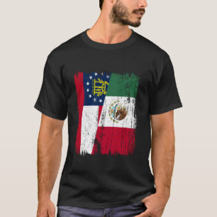 T-shirt Drapeau moitié Géorgie Mexique Patrimoine géorgien