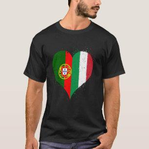 T-shirt Drapeau moitié Italien moitié Portugais A Italie P
