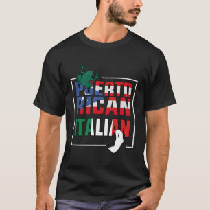 T-shirt Drapeau moitié italienne moitié Porto-Rico italien