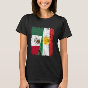 T-shirt Drapeau moitié Mexique Kurdistan Patrimoine Mexica