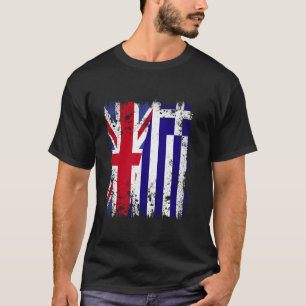 T-shirt Drapeau moitié Royaume-Uni Grèce Drapeau britanniq