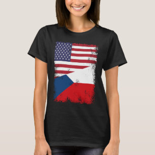 T-shirt Drapeau moitié tchèque République tchèque Vintage