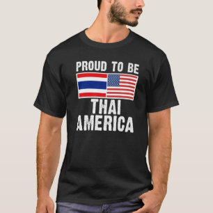 T-shirt Drapeau moitié thaï moitié-américain Thaïlande
