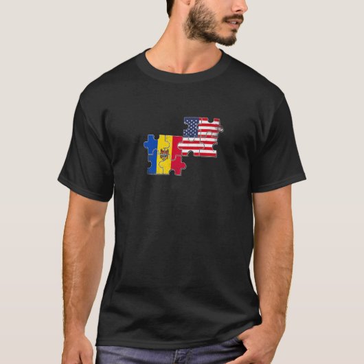 T-shirt Drapeau moldave américain (Devant)