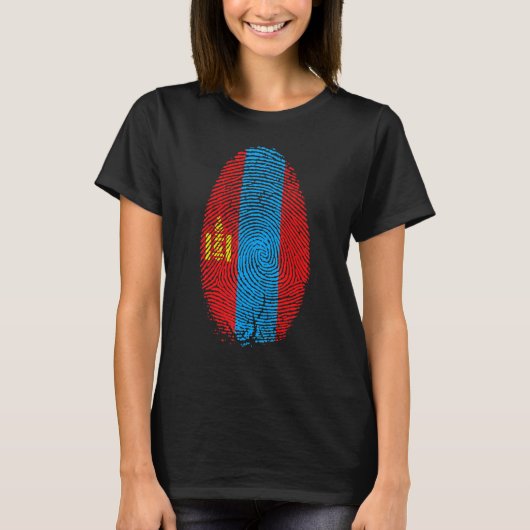T-shirt Drapeau Mongolie Empreinte C'Est Dans Mon Adn Pour (Devant)