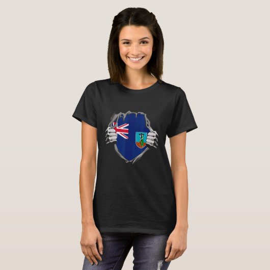 T-shirt Drapeau Montserrat (Devant entier)