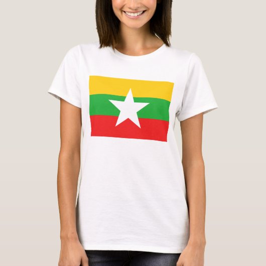 T-Shirt Drapeau Myanmar x Carte (Devant)