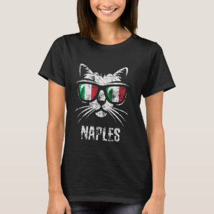 T-shirt Drapeau Naples Vintage Funny Cat Italie