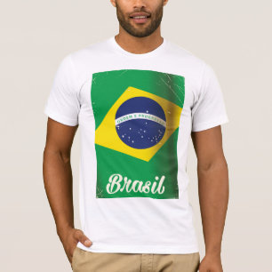 T-shirt Drapeau national de Brasil affiche de voyage