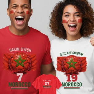 T-shirt Drapeau National de Football du Maroc Patrimoine F