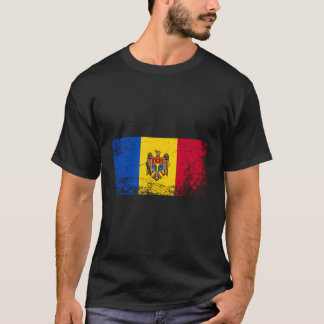 T-shirt Drapeau national de Moldavie Drapeau Vintage molda