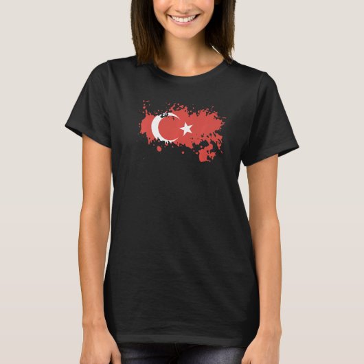 T-shirt Drapeau national de Turquie souvenir pour les femm (Devant)