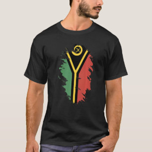 T-shirt Drapeau national de Vanuatu souvenir pour les femm