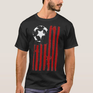 T-shirt Drapeau National Des États-Unis Avec Balle De Foot
