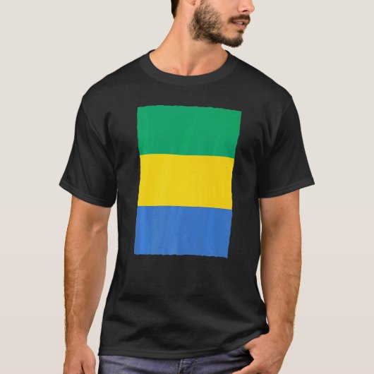 T-shirt Drapeau national du Gabon (Devant)
