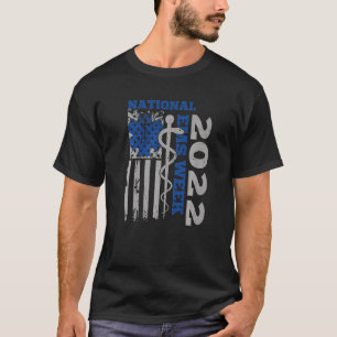T-shirt Drapeau National Ems Week 2022 Usa