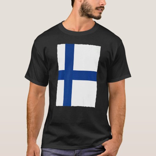 T-shirt Drapeau National Finlandais De Finlande (Devant)