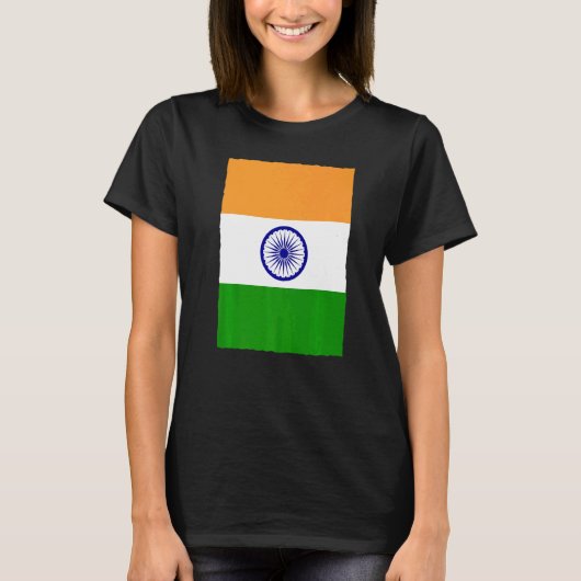 T-shirt Drapeau national Vintage indien Retro Inde (Devant)
