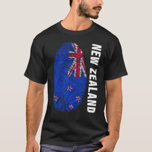 T-shirt Drapeau néo-zélandais comme motif d'empreinte digi