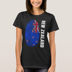 T-shirt Drapeau néo-zélandais comme motif d'empreinte digi