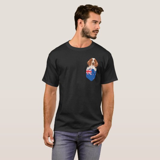 T-shirt Drapeau Néo-Zélandais Springer Espagnol Chien En P (Devant entier)