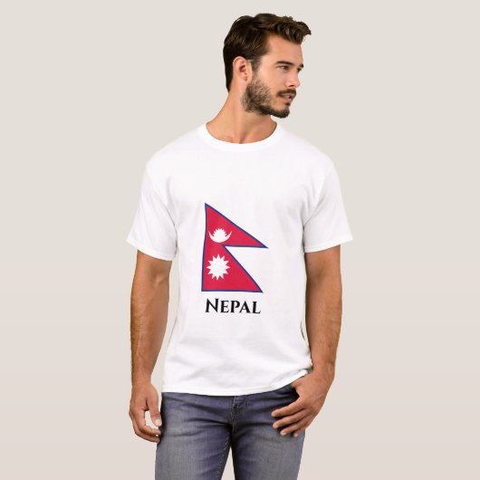 T-shirt Drapeau népalais (Devant entier)