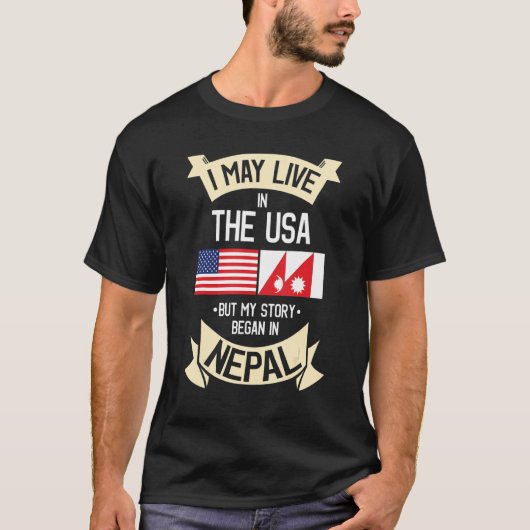 T-shirt Drapeau Népalais Américain Usa Nepali Roots (Devant)