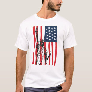 T-shirt Drapeau New York NYC Statue of Liberty USA America