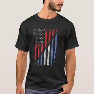 T-shirt Drapeau Nicaragua Américain Style rétro Usa Nicara