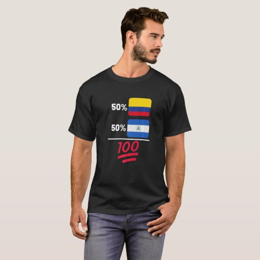 T-shirt Drapeau Nicaragua Plus Colombien (Devant entier)