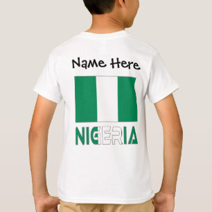 T-shirt Drapeau nigérian Nigeria Personnalisation noire